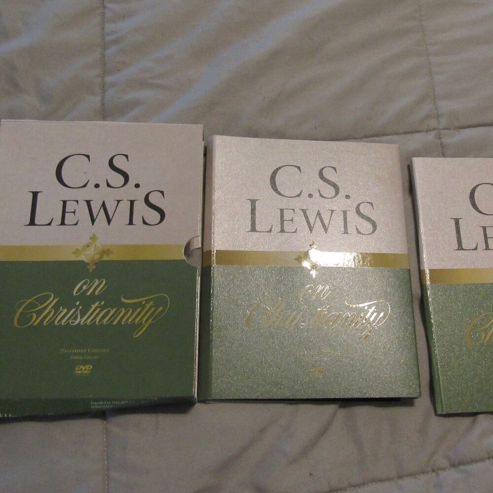 Lot C S LEWIS ON CHRISTIANITY 7 DVD Set +6 PB Books Miracles Screwtape Joy Mere